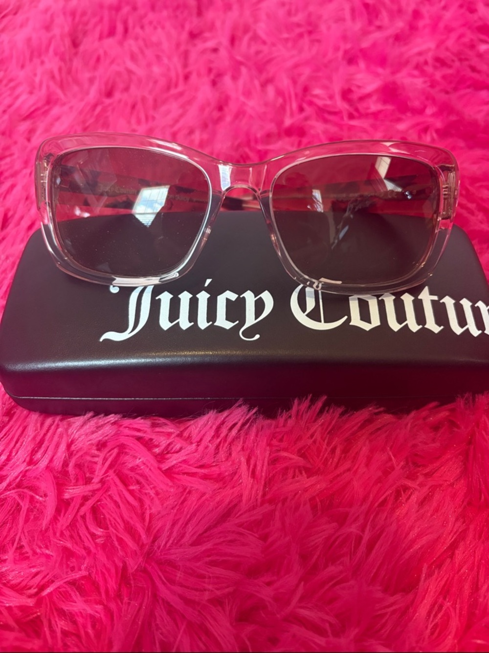 Juicy Couture Light Pink with Tortoise Frame Sunglasses with Pink-brown Lenses